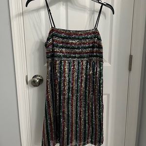Rainbow Sequin Mini Dress